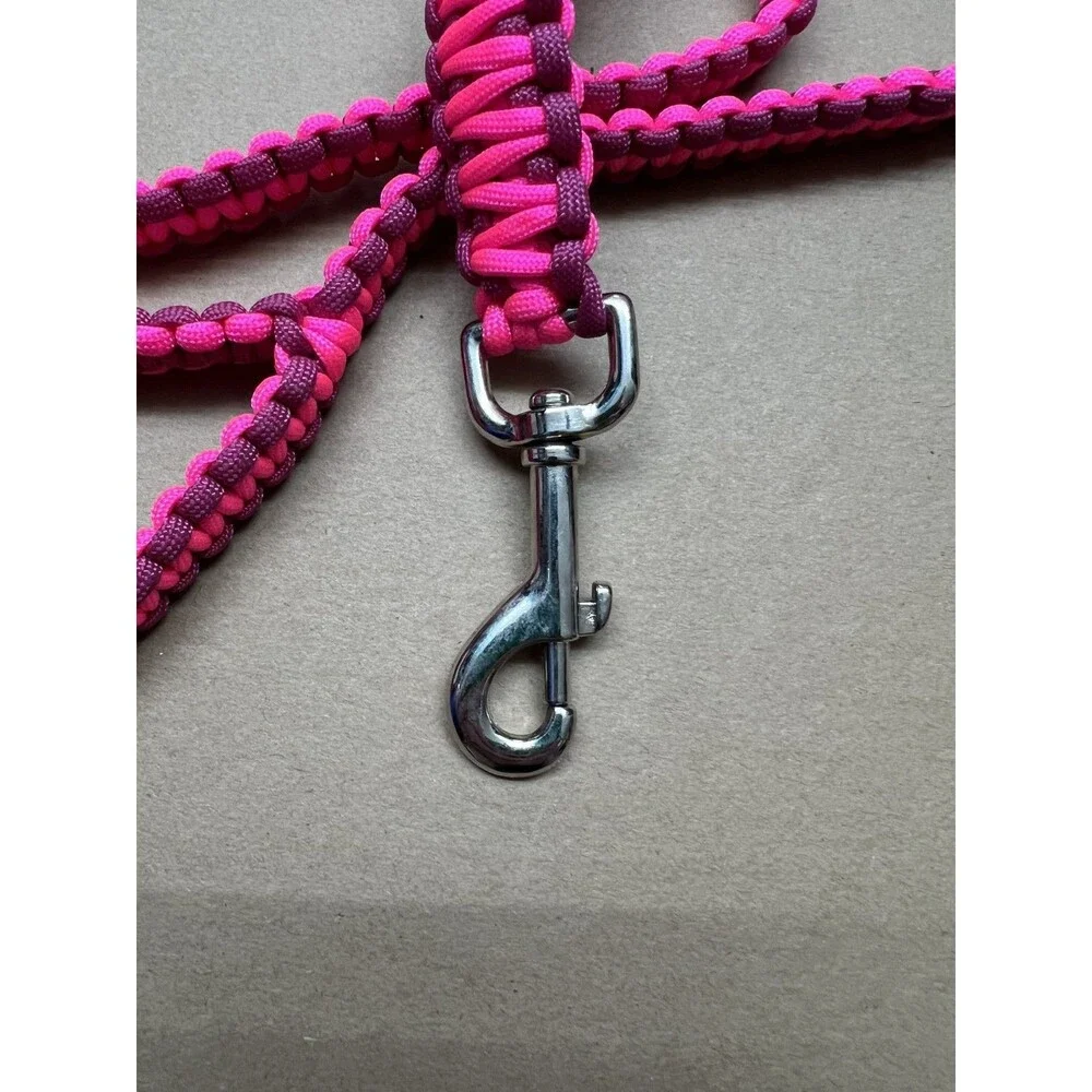 4' Paracord Dog Leash 2-Handle - Standard Leash with Traffic Hold